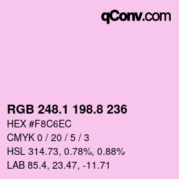 カラーコード: RGB 248.1 198.8 236 | qconv.com