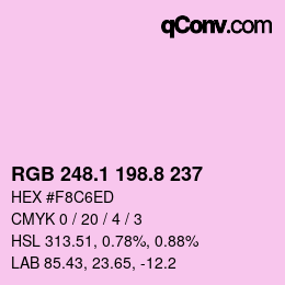 カラーコード: RGB 248.1 198.8 237 | qconv.com