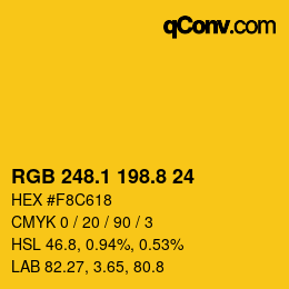 カラーコード: RGB 248.1 198.8 24 | qconv.com