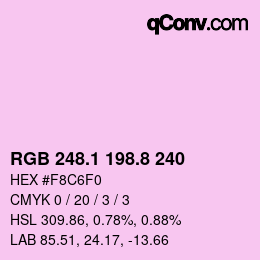 カラーコード: RGB 248.1 198.8 240 | qconv.com