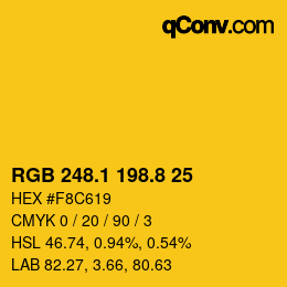 カラーコード: RGB 248.1 198.8 25 | qconv.com