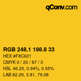 カラーコード: RGB 248.1 198.8 33 | qconv.com