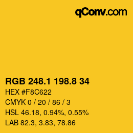 カラーコード: RGB 248.1 198.8 34 | qconv.com