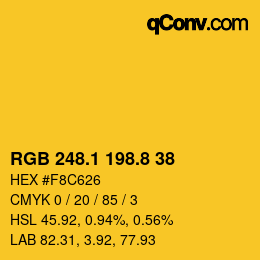 カラーコード: RGB 248.1 198.8 38 | qconv.com