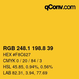 カラーコード: RGB 248.1 198.8 39 | qconv.com