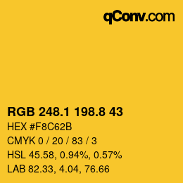 カラーコード: RGB 248.1 198.8 43 | qconv.com