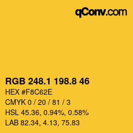 カラーコード: RGB 248.1 198.8 46 | qconv.com