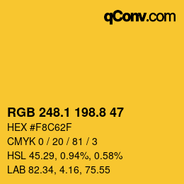 カラーコード: RGB 248.1 198.8 47 | qconv.com