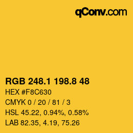 カラーコード: RGB 248.1 198.8 48 | qconv.com