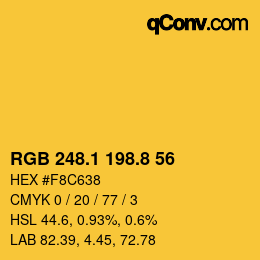 カラーコード: RGB 248.1 198.8 56 | qconv.com