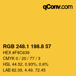 カラーコード: RGB 248.1 198.8 57 | qconv.com