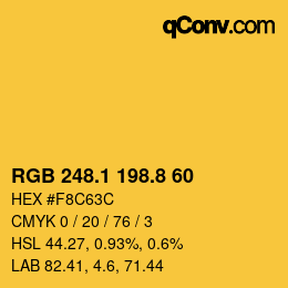 カラーコード: RGB 248.1 198.8 60 | qconv.com