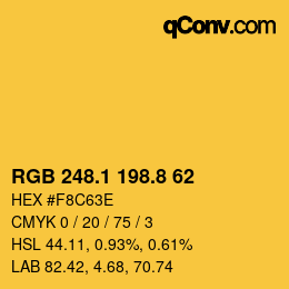 カラーコード: RGB 248.1 198.8 62 | qconv.com