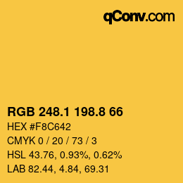 カラーコード: RGB 248.1 198.8 66 | qconv.com