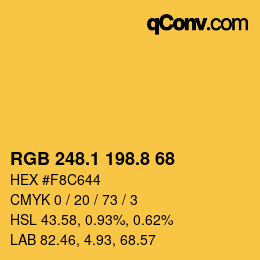 カラーコード: RGB 248.1 198.8 68 | qconv.com