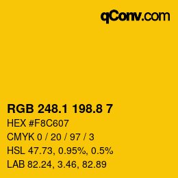 カラーコード: RGB 248.1 198.8 7 | qconv.com