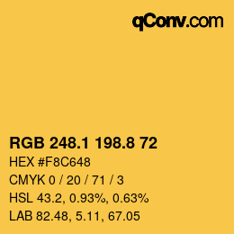 カラーコード: RGB 248.1 198.8 72 | qconv.com