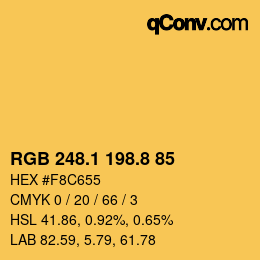 カラーコード: RGB 248.1 198.8 85 | qconv.com