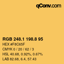 カラーコード: RGB 248.1 198.8 95 | qconv.com