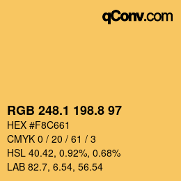 カラーコード: RGB 248.1 198.8 97 | qconv.com