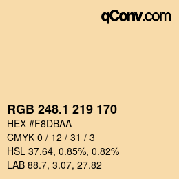 カラーコード: RGB 248.1 219 170 | qconv.com