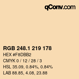 カラーコード: RGB 248.1 219 178 | qconv.com
