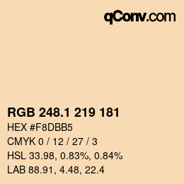 Color code: RGB 248.1 219 181 | qconv.com