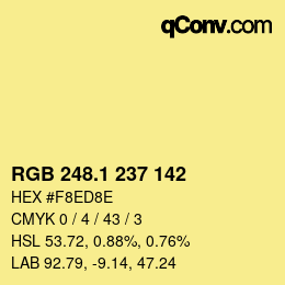 カラーコード: RGB 248.1 237 142 | qconv.com