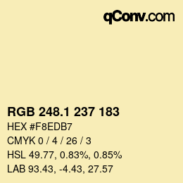 カラーコード: RGB 248.1 237 183 | qconv.com