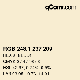カラーコード: RGB 248.1 237 209 | qconv.com