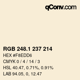 Color code: RGB 248.1 237 214 | qconv.com