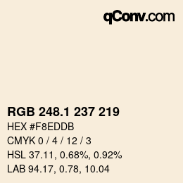 Color code: RGB 248.1 237 219 | qconv.com