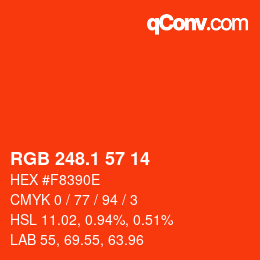 カラーコード: RGB 248.1 57 14 | qconv.com