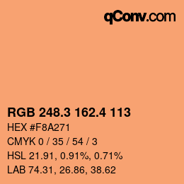 カラーコード: RGB 248.3 162.4 113 | qconv.com