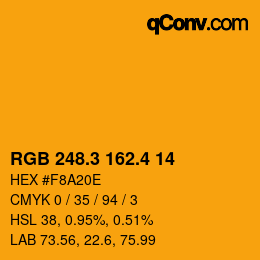 カラーコード: RGB 248.3 162.4 14 | qconv.com