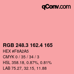 カラーコード: RGB 248.3 162.4 165 | qconv.com