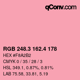 カラーコード: RGB 248.3 162.4 178 | qconv.com
