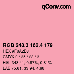 カラーコード: RGB 248.3 162.4 179 | qconv.com