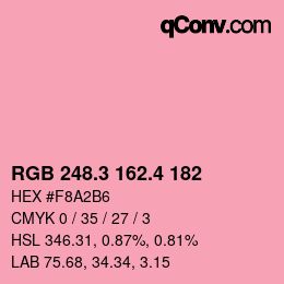 カラーコード: RGB 248.3 162.4 182 | qconv.com