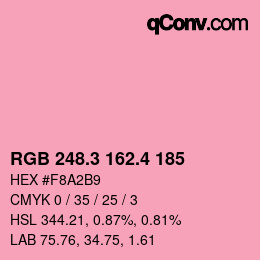 カラーコード: RGB 248.3 162.4 185 | qconv.com