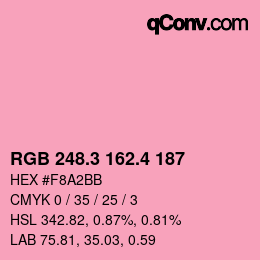 カラーコード: RGB 248.3 162.4 187 | qconv.com