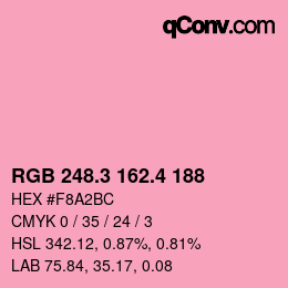 カラーコード: RGB 248.3 162.4 188 | qconv.com