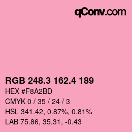 カラーコード: RGB 248.3 162.4 189 | qconv.com