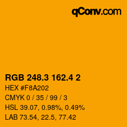 カラーコード: RGB 248.3 162.4 2 | qconv.com