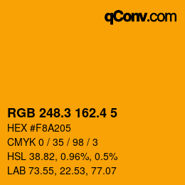 カラーコード: RGB 248.3 162.4 5 | qconv.com