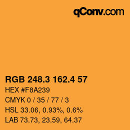 カラーコード: RGB 248.3 162.4 57 | qconv.com