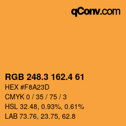 カラーコード: RGB 248.3 162.4 61 | qconv.com