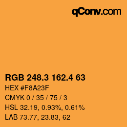 カラーコード: RGB 248.3 162.4 63 | qconv.com