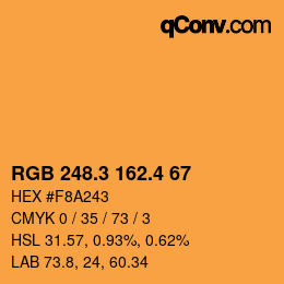 カラーコード: RGB 248.3 162.4 67 | qconv.com