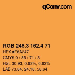 カラーコード: RGB 248.3 162.4 71 | qconv.com